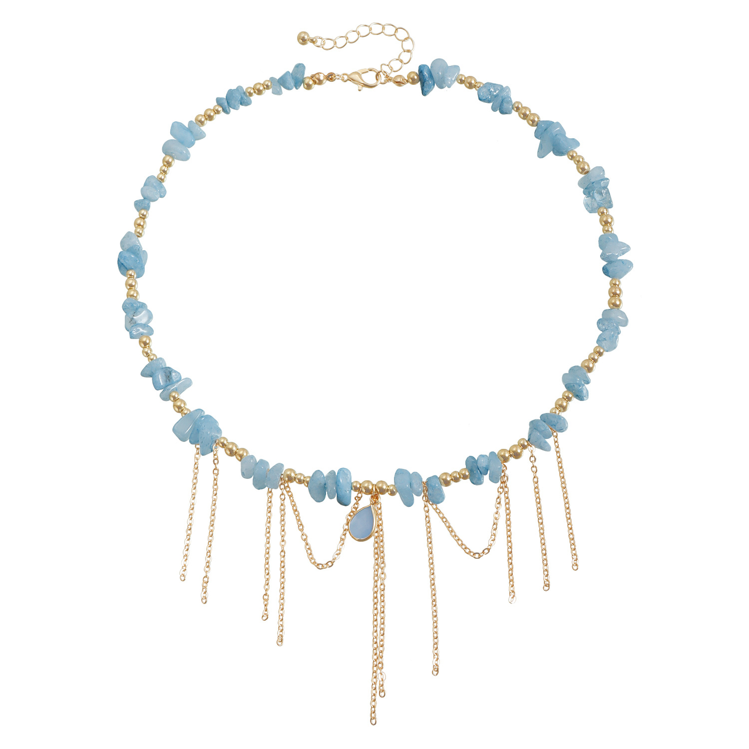 Accessories INS Water Drop Tassel Design Choker Natural Stone Natural Necklace for Women