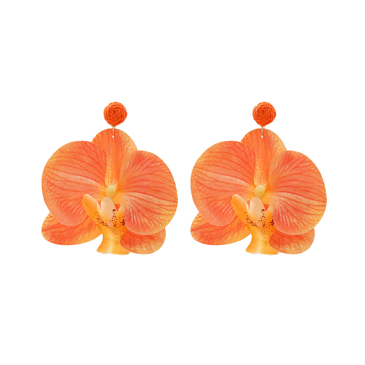 Exaggerated big brand ocean beach style butterfly flower multi-layer petal earrings for women