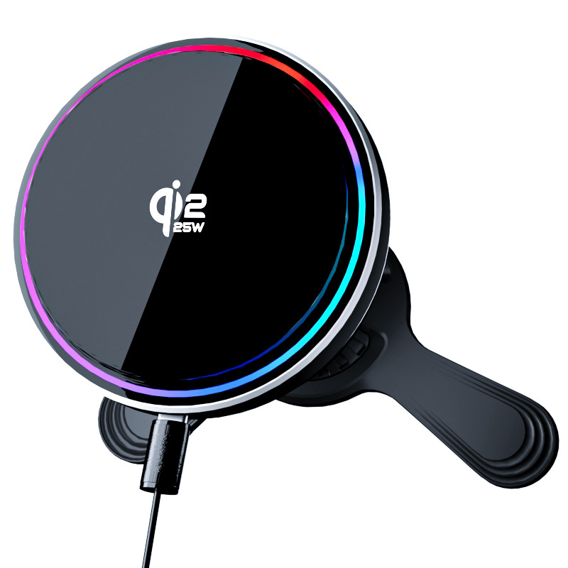 KC Qi2.2 Certified Car Wireless Charger 25W Semiconductor Cooling for iPhone 17 Phone Aluminum Alloy