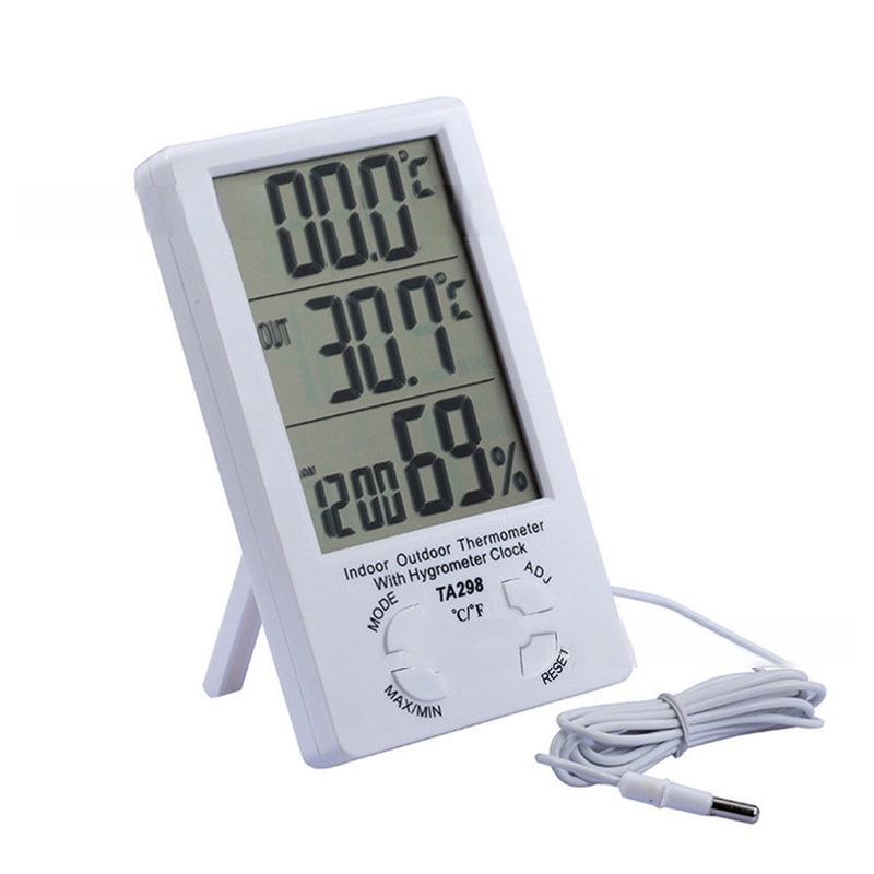 Indoor and outdoor temperature dual display thermometer household electronic digital display thermometer with wire with sensor temperature humidity meter