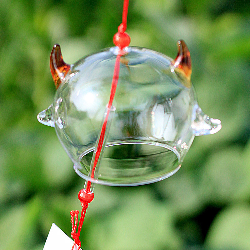 Transparent Glass Wind Chime Student DIY Graffiti Hand-Painted Wind Chime Spring Festival Outdoor Hanging Decoration for Scenic Spots
