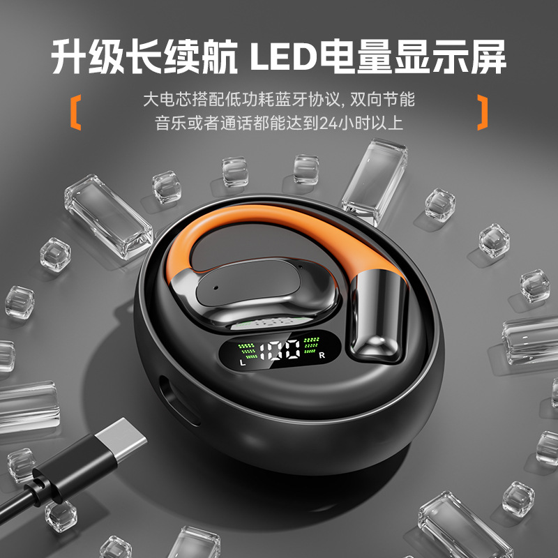 2026 New Bluetooth Earphone Rotatable In-Ear Free Ear Hook Bluetooth Earphone Ultra Long Battery Life Huaqiangbei Private Mold