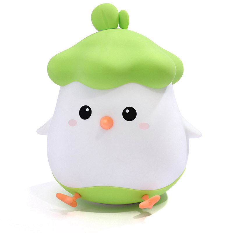 New dish little chick night light soft silicone decompression pat induction baby home smart night light