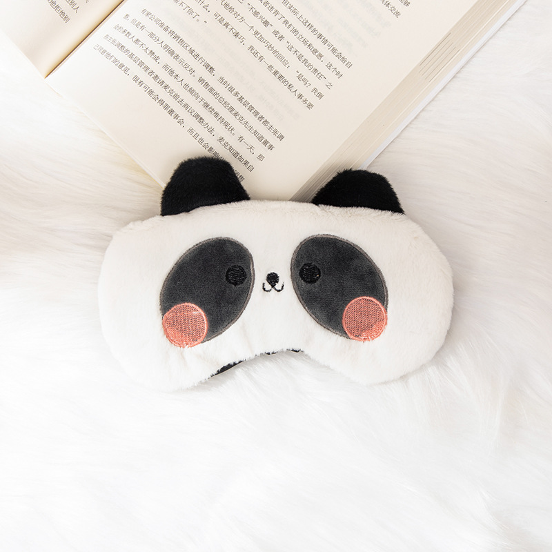 New plush cute cartoon eye mask, ice compress for children, men and women, light-blocking sleep, relieve fatigue, outdoor