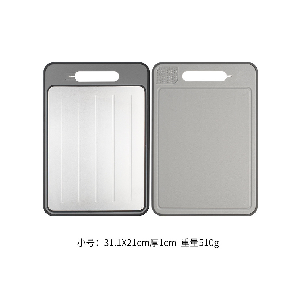 Multifunctional Double-Sided Quick Thawing Aluminum Alloy Spray Paint Double-Sided Cutting Board with Knife Sharpener Double-Sided Grinding Chopping Board
