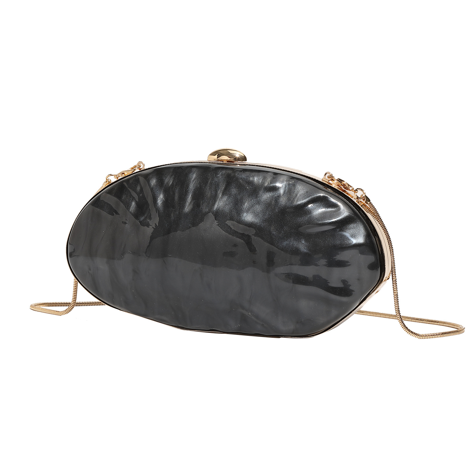 2025 New Shell Egg Acrylic Clutch Bag Evening Bag Banquet Party Evening Dress Bag Chain Women's Bag