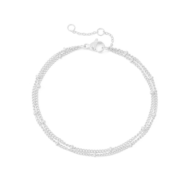 eManco Simple Women's Bracelet Multi-Layer Bead Chain Bracelet Stainless Steel Gold Plated Bracelet Hand Jewelry Distribution