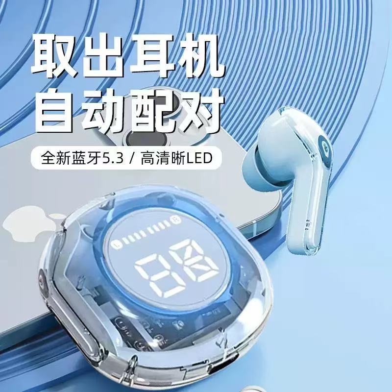 air39 Transparent Bluetooth Headset HK6 Sports Headset T8 HD Digital Display Ultra-long Battery Life Headset