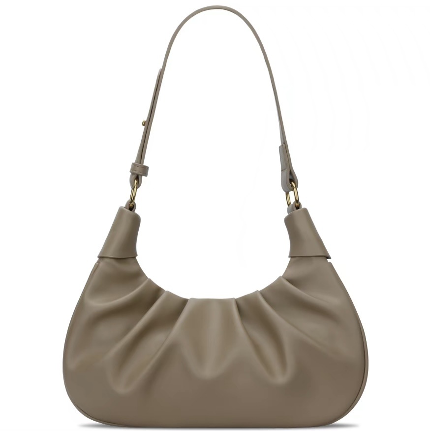 Wrinkled Soft Leather Cloud Bag Commuter Casual Single Shoulder Crossbody Bag Textured Handheld Bag Urban Simple