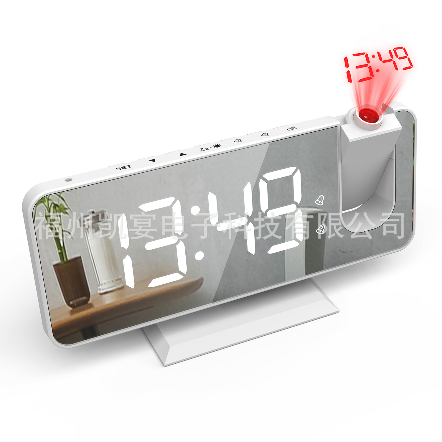 New Dual Alarm Projection Electronic Clock LED Mirror Mirror Large Screen Alarm Clock