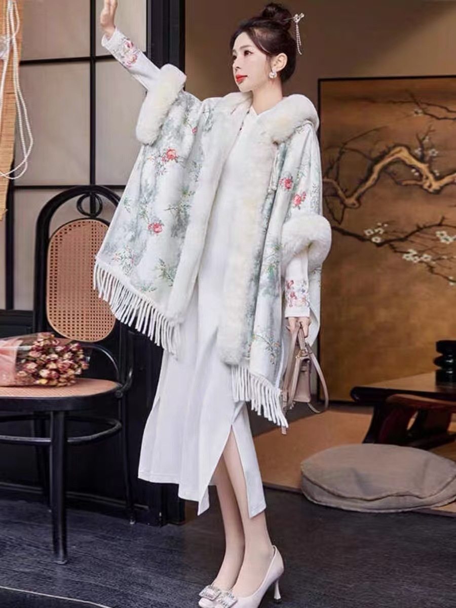 绿花珍珠扣