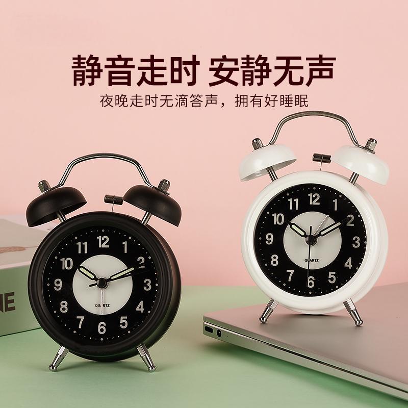 Carefully selected special PVC clock, luminous decoration living room bedroom quartz clock metal bell alarm clock