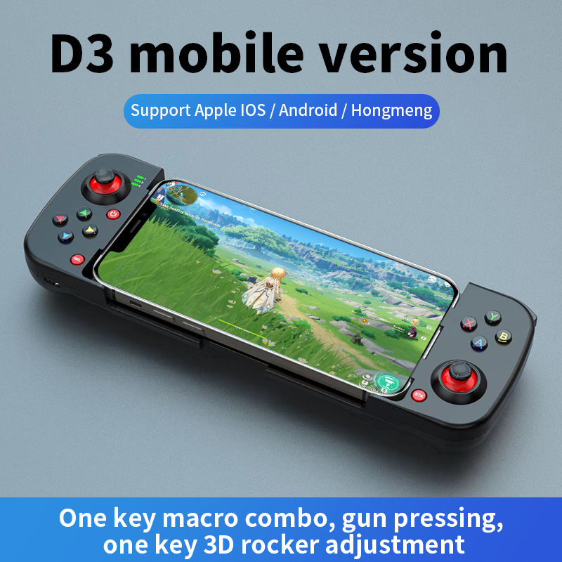 D3 Wireless Mobile Game Controller Bluetooth 5.0 Android iOS Direct Connect MFI Mobile Game Controller Stretch Game Controller