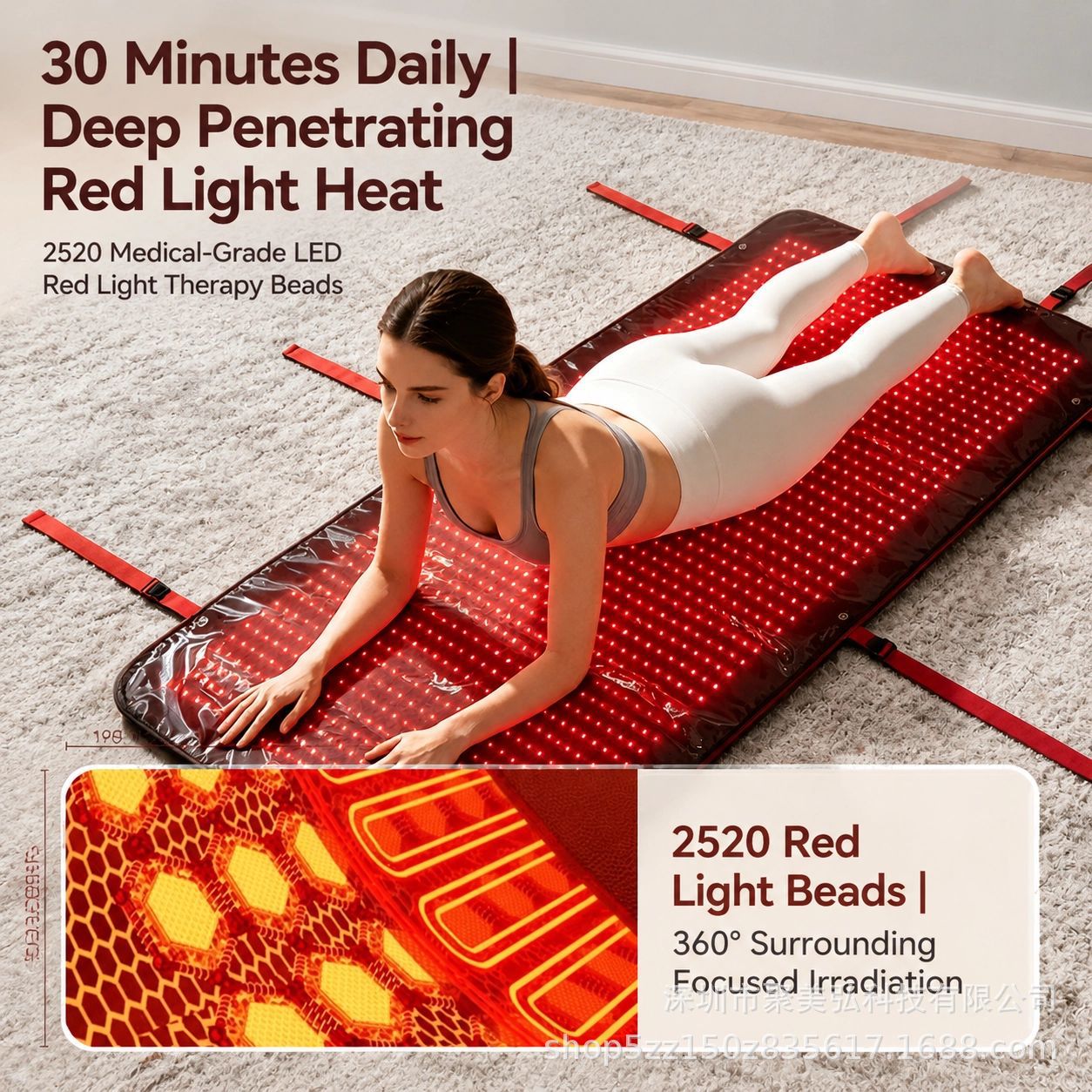 Red Light Therapy Mat Full Body Therapy Bed Mat Home Sleeping Bag Sleeping Mat Back Heat Therapy Infrared Light Therapy Blanket