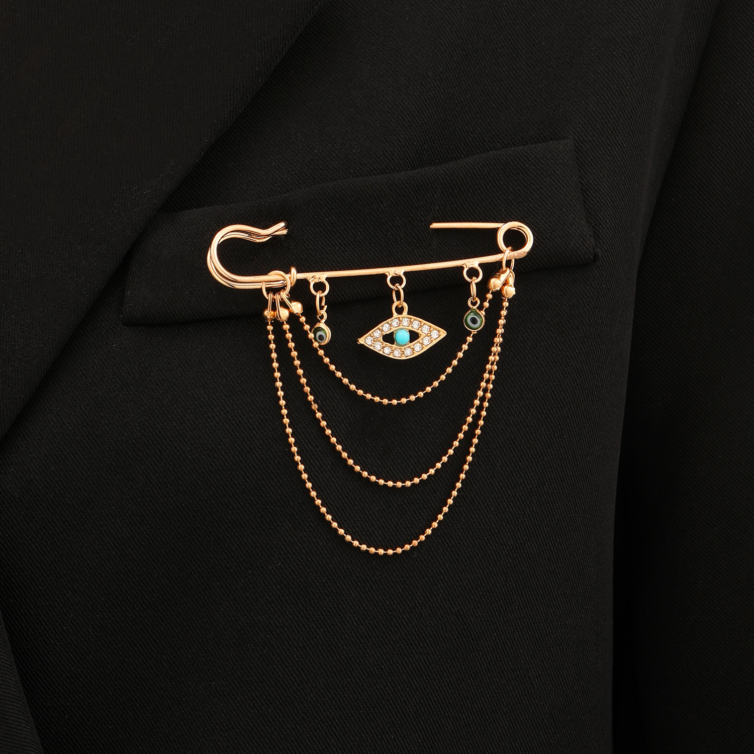 Accessories Paperclip Chain Brooch Men Women Punk Hip Hop Love Pin Suit Tassel Accessories