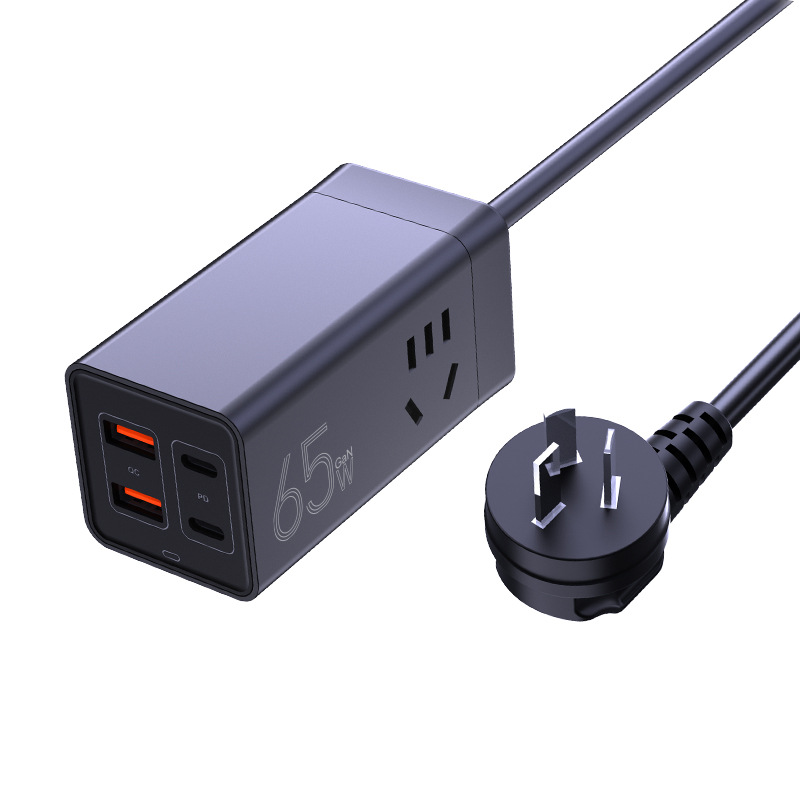 Desktop fast charging socket 65w gallium nitride charging multifunctional USB panel power strip wiring board