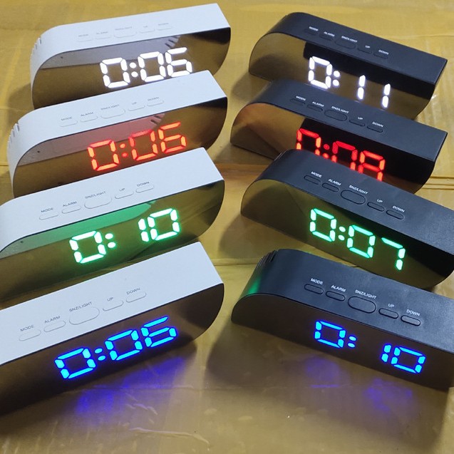 Smart bedside clock with mirror LED screen digital electronic clock temperature clock alarm clock