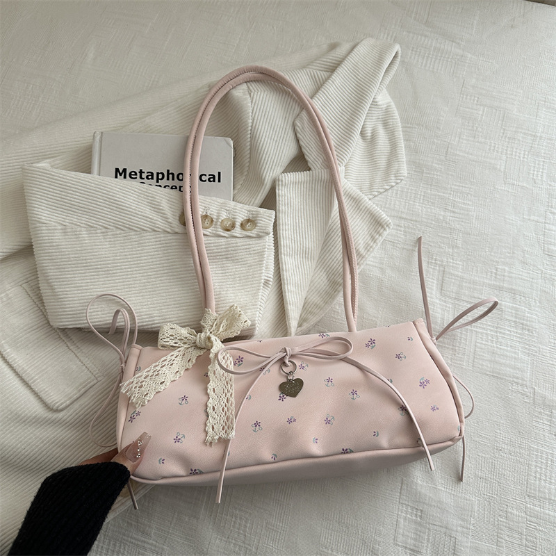 Spring Summer Niche Print Bags Women 2026 New Commute Shoulder Underarm Bags Handbags Baguette Bags