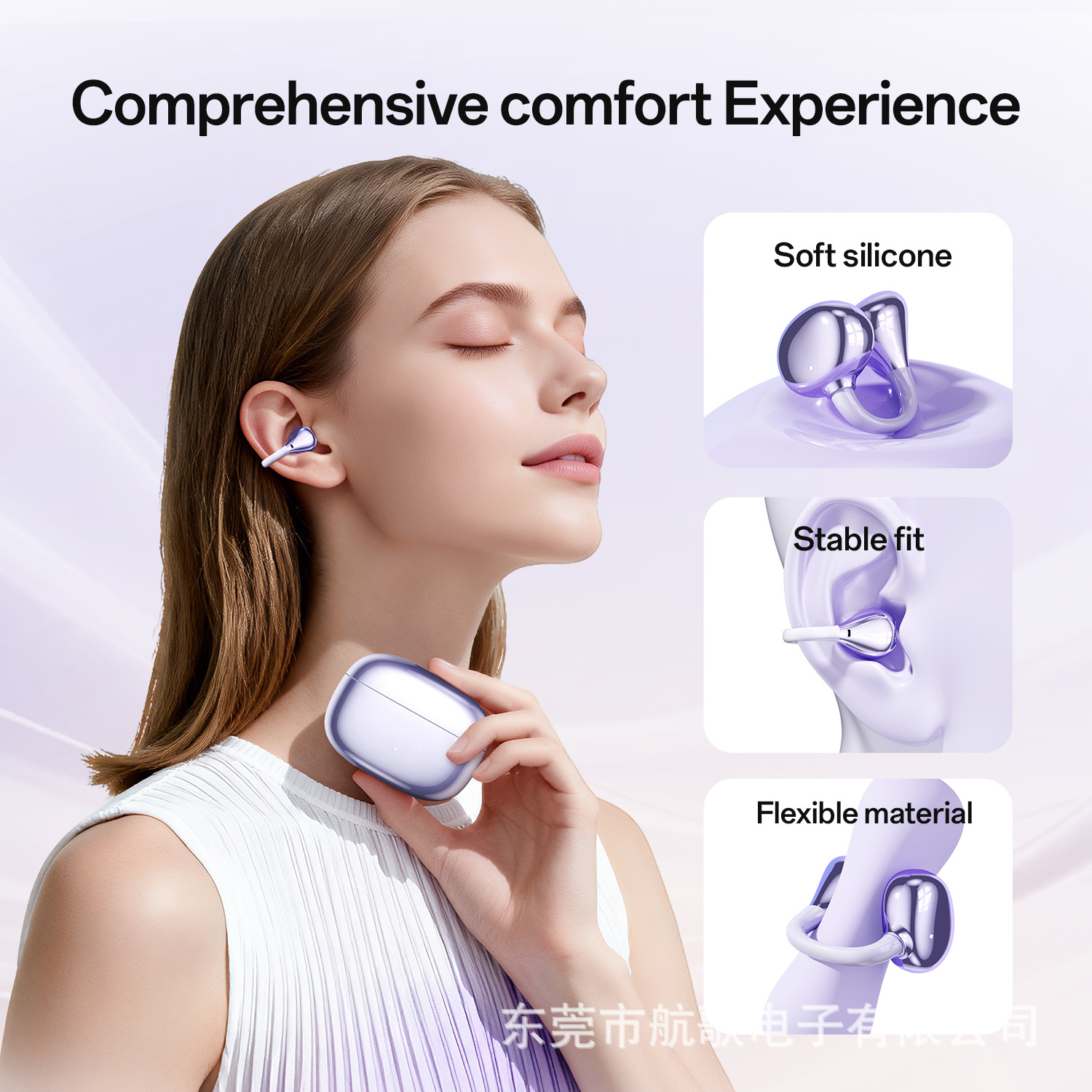 New M159 clip-ear semi-in-ear Bluetooth earphones ultra-long battery life low latency calls 6.0 private mold earphones