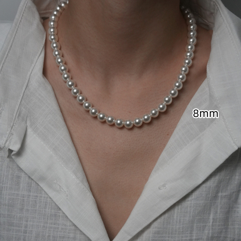 S925 sterling silver pearl necklace women's ultra-fine baby milky beads niche 2025 new neck chain