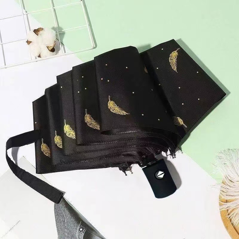 Umbrella Student School Portable Folding Sunscreen Umbrella Hot Stamping Print Sun and Rain Umbrella Printable Logo