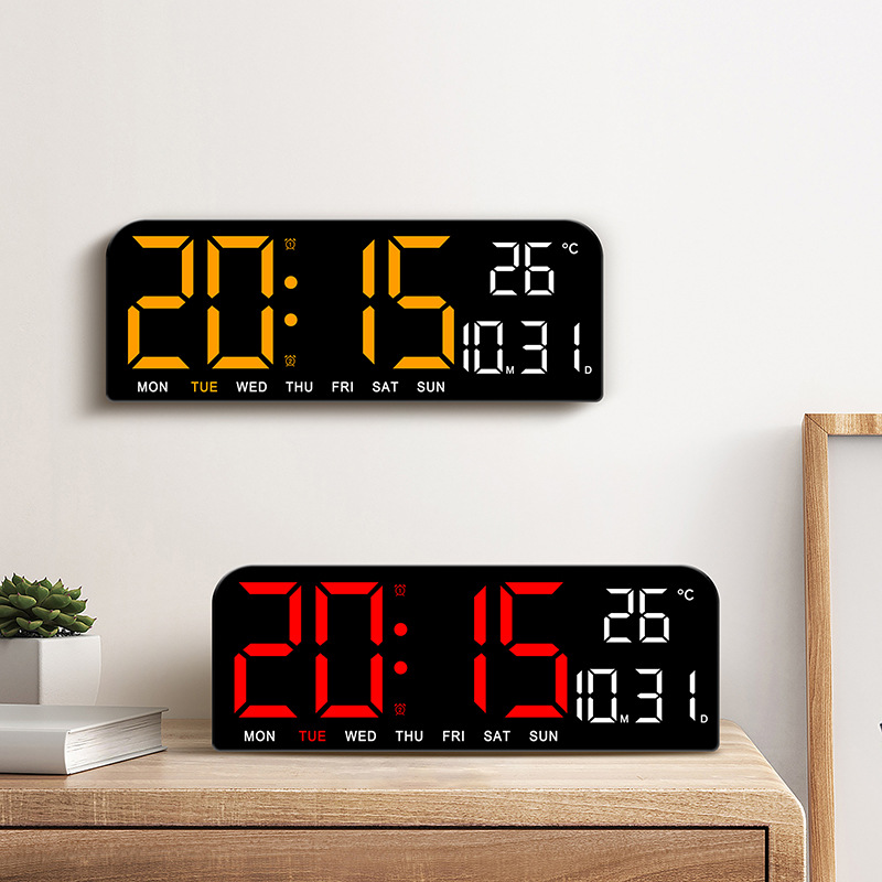 New Large Screen Alarm Clock Simple LED Desktop Clock Clock Large Size Table Clock Hanging 0707