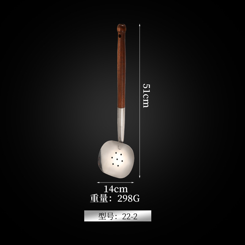 Extra-long hand shovel exported to Russia, extra-large hand shovel, wooden handle shovel, chef's spoon, long-handled strainer series
