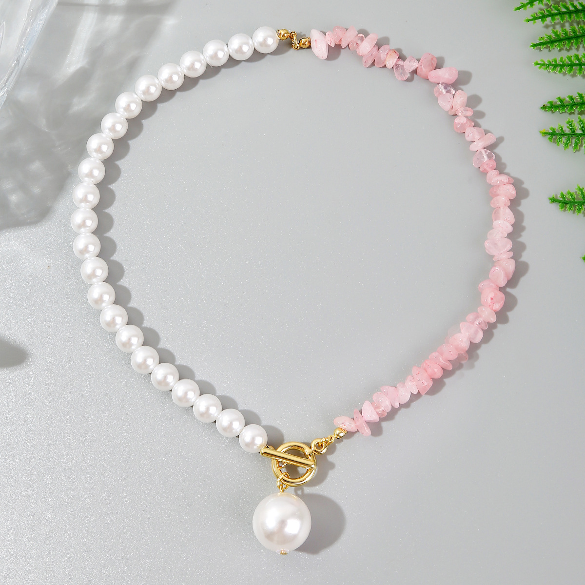 Dopamine colorful gravel necklace handmade bead Bohemian style natural stone necklace
