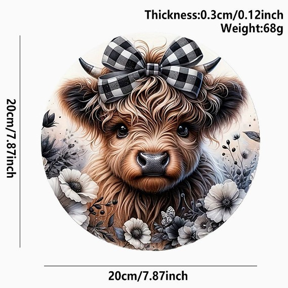 Vintage Round Sign Wooden Hanging Board Wall Decoration Animal Series Welcome Door Hanging Wall Hanging