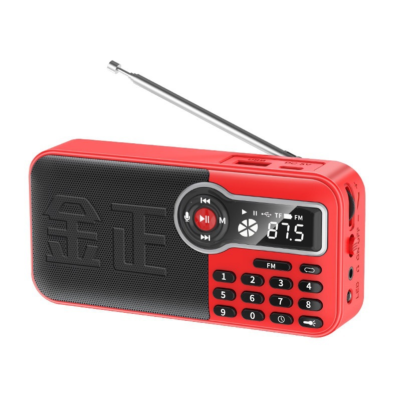 Jin Zheng C98 Card-Slot Speaker Elderly Dedicated Mini Portable Radio Loud Volume Opera Player Flashlight FM