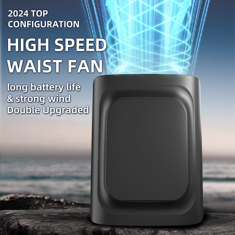 12000 Large Capacity Waist Fan Portable Outdoor Mini Waist Air Conditioner Charging Waist Fan