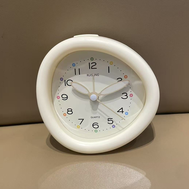 Japanese and Korean Desktop Clock, Tabletop Silent Small Alarm Clock for School and Work