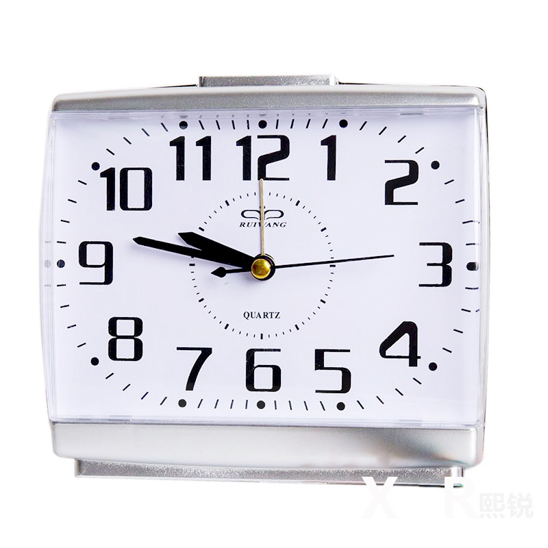 Square Large Alarm Clock with Light High-Quality Silent Movement Unbreakable Acrylic Mirror Desktop Clock