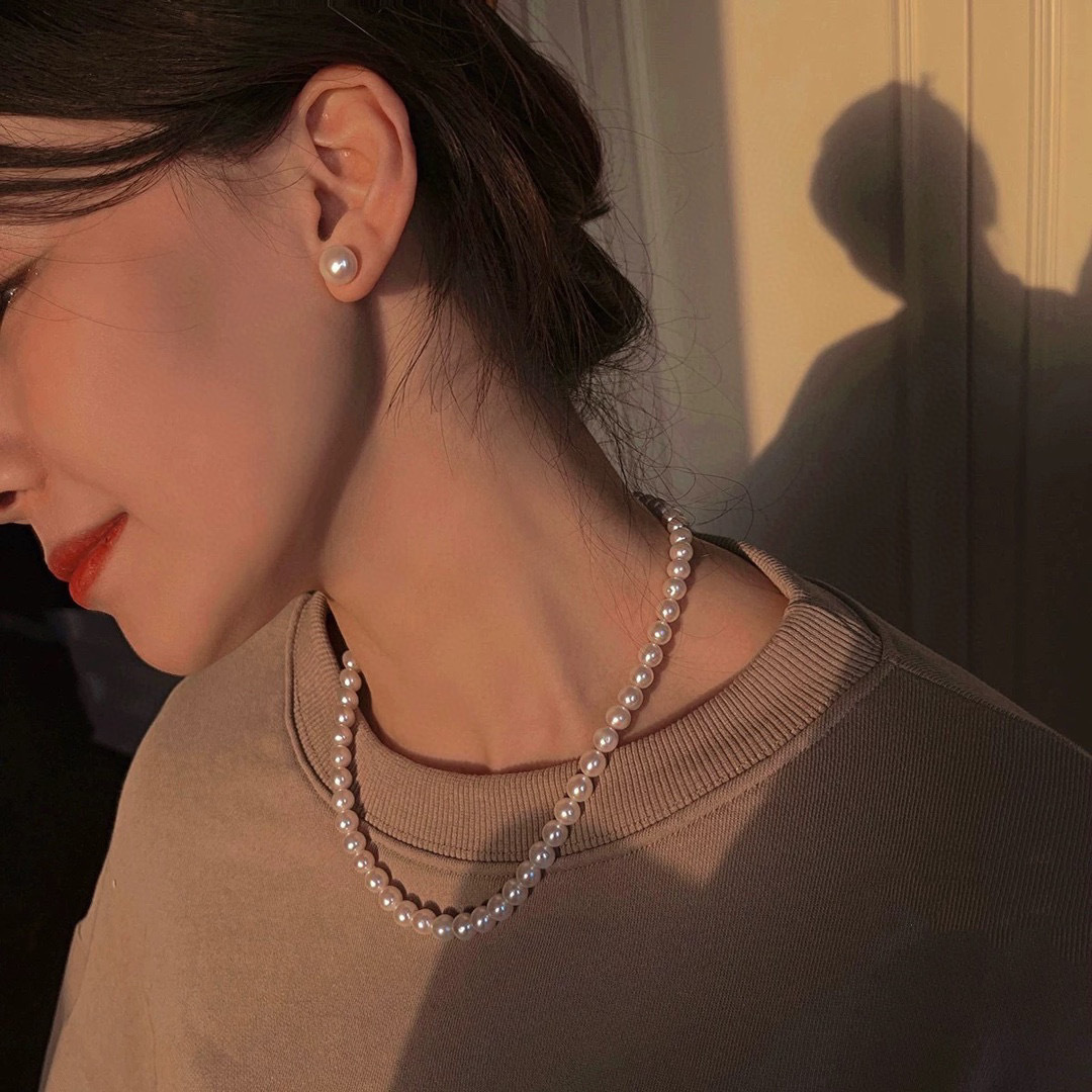 Natural Freshwater Pearl Earrings New Simple Flight Attendant Ear Clips 925 Sterling Silver Earrings for Women