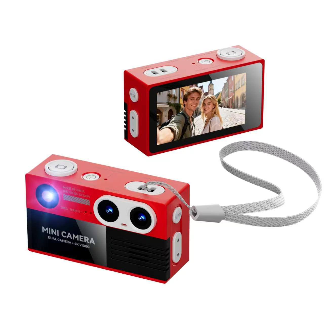 Mini Small Camera 4K HD with Screen Keychain Portable Student Travel Vlog Thumb Pendant Camera