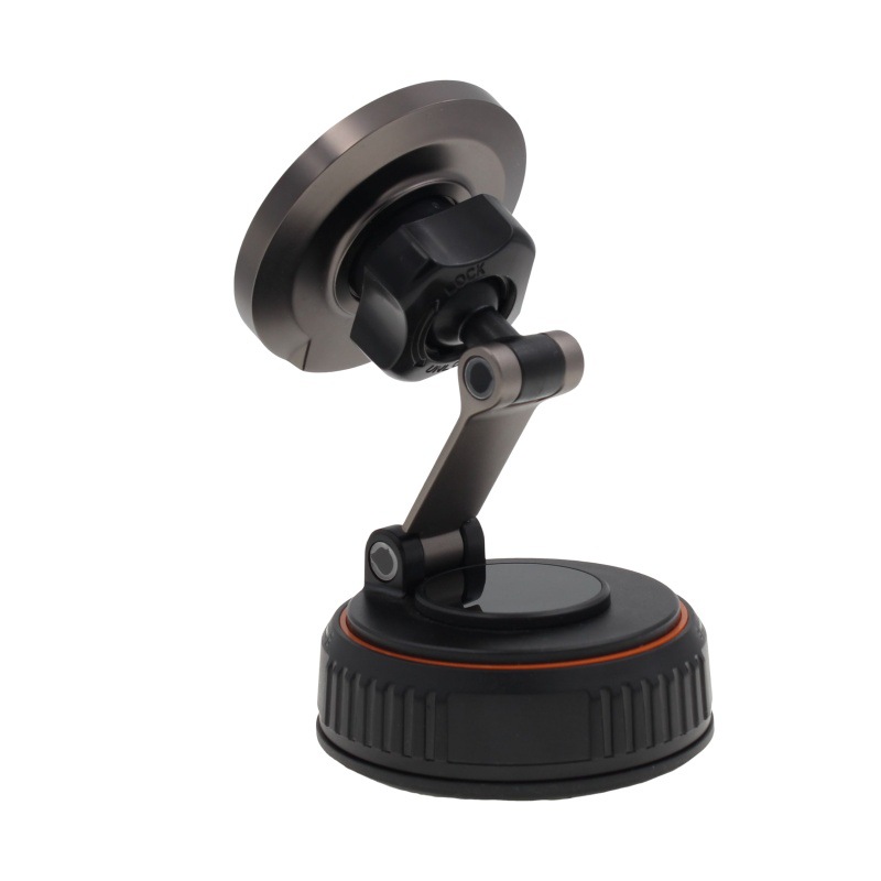 Qi 2nd Gen 25W Zinc Alloy Magnetic Wireless Charger with Glue Vacuum Rotating Suction Cup Car Charging Stand