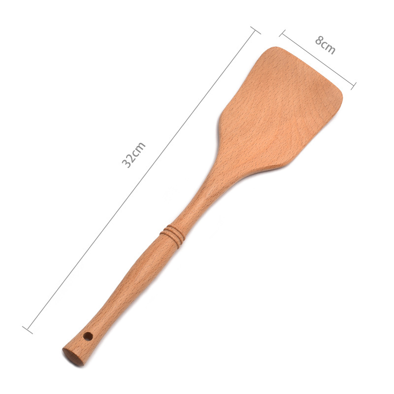Non-stick pan wooden spatula, cooking spatula, hot pot spoon, wooden spatula set, beech wood kitchen tools, custom LOGO