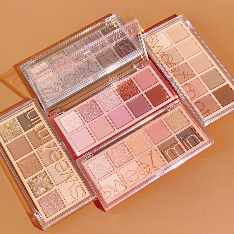 Makeup Sweet Mint Ten-Color Eyeshadow Palette Pearl Matte Shimmer Student Daily Nude Cement Earth Tone