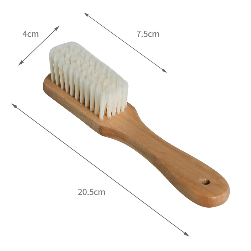 Solid wood soft-bristle shoe brush for washing shoes without damage, household shoe brush, multi-functional clothing brush, dedicated sports shoe brush