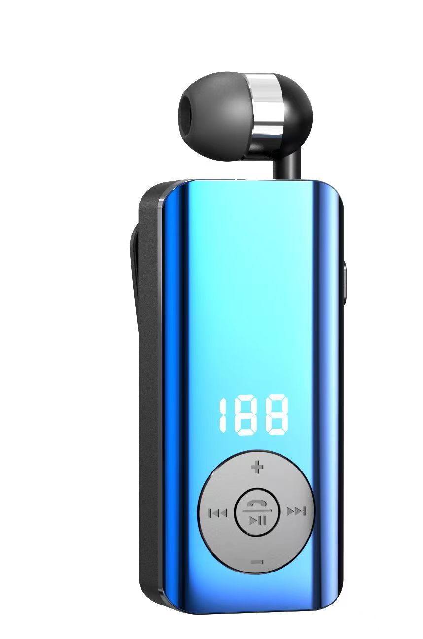 Long battery life retractable cable Bluetooth headset Q6 single ear in-ear call vibration business headset