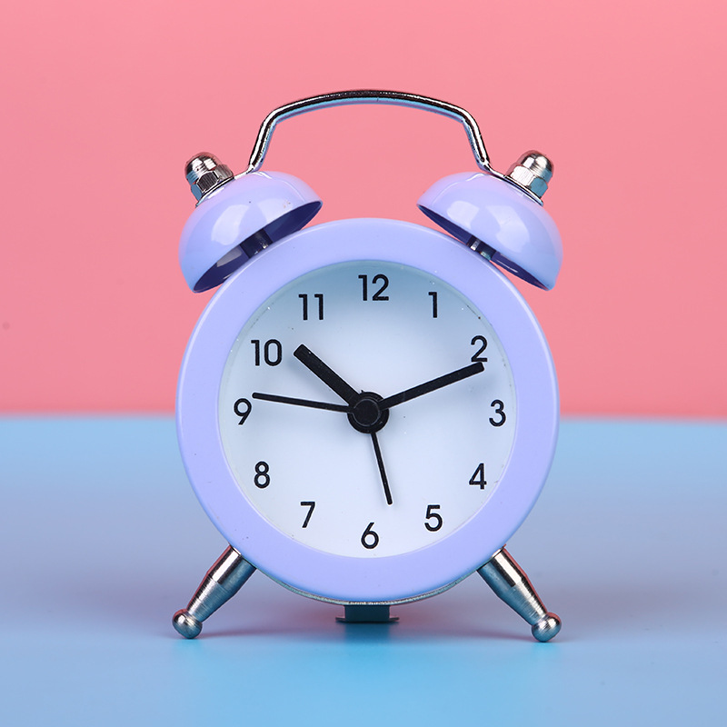 Cartoon Mini Metal Alarm Clock Student Children Gift Clock Add Logo