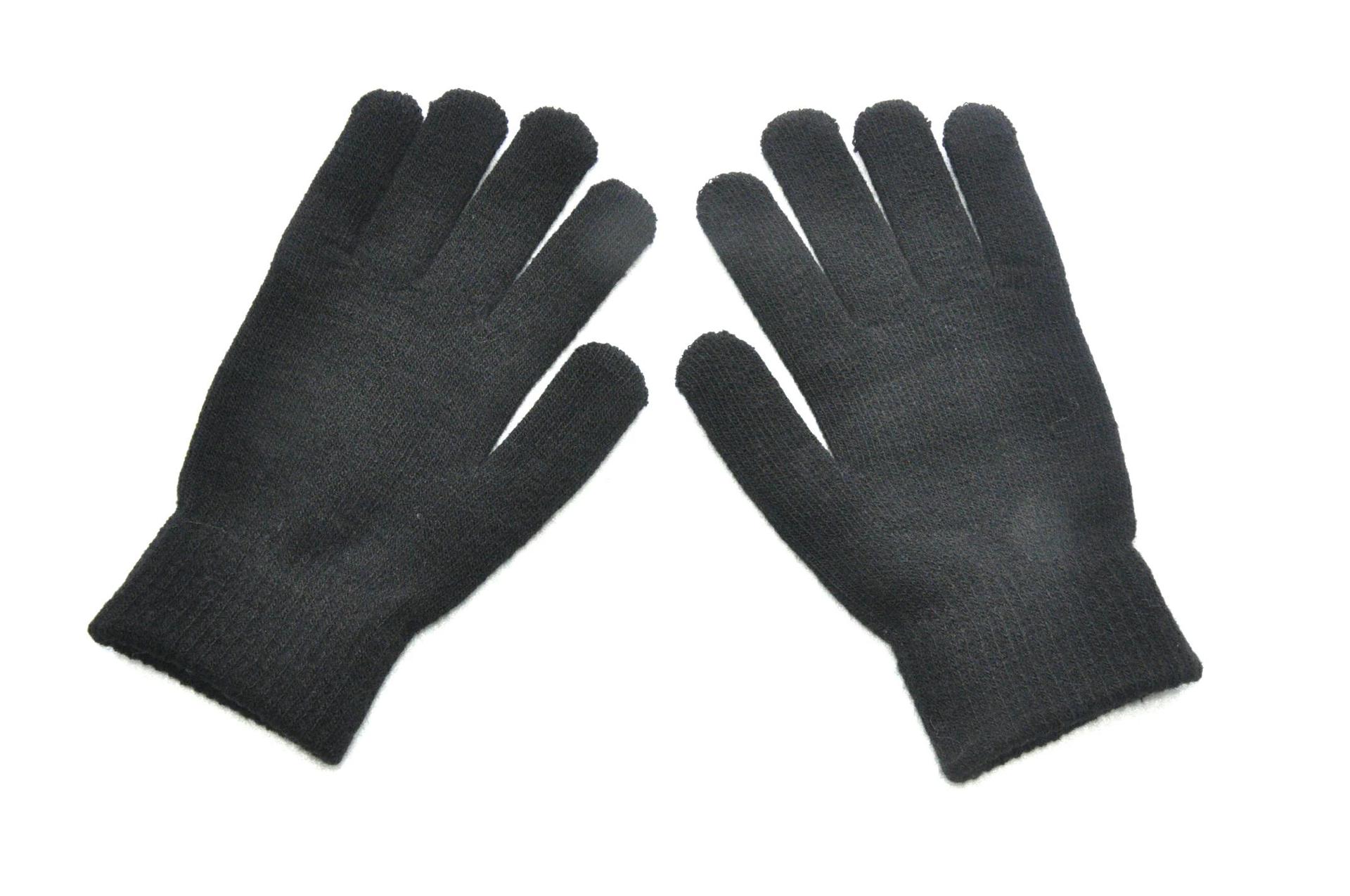 Gloves Men Women Solid Color Knitted Yarn Gloves Winter Warm Fleece-Lined Thickened Cycling Gloves