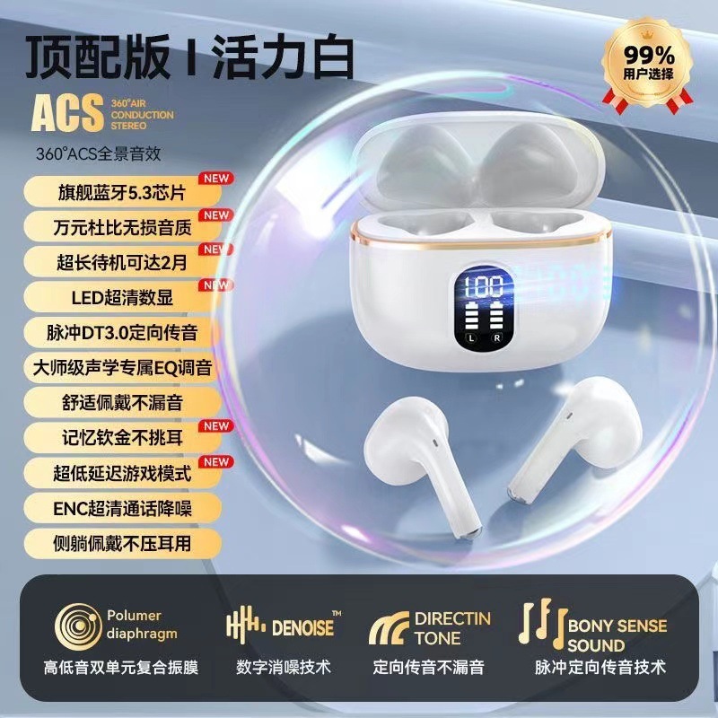 Wireless Bluetooth Earphones High Sound Quality X87 Dual Ear True Wireless In-Ear TWS Stereo Digital Display Long Battery Life