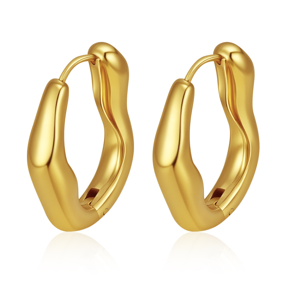 Stainless steel earrings simple irregular elegant commuting style for women ear clips