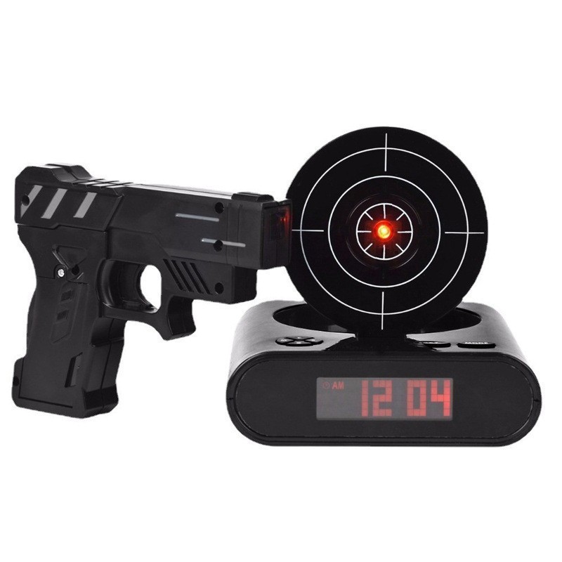 Live shooting novel shooting toy lazy person wake-up alarm clock