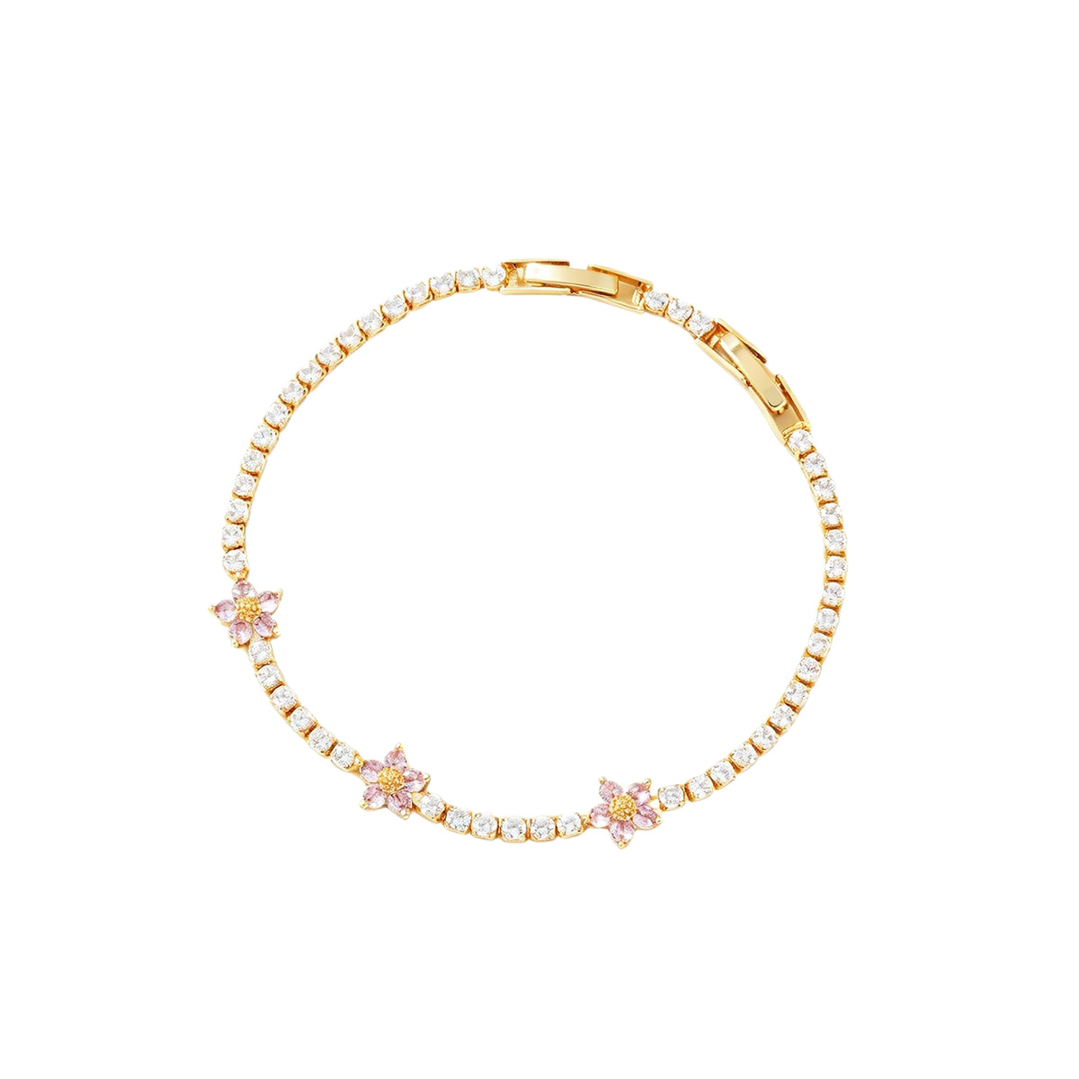Colorful zircon bracelet women flower design niche bracelet micro-set exquisite