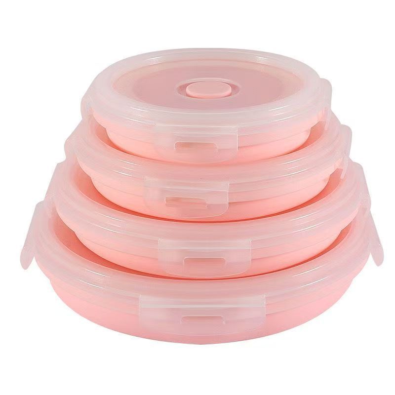 Food-grade folding silicone storage box, microwaveable lunch box, portable sealed meal box