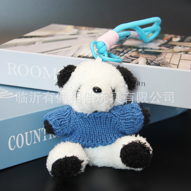 Pilot giant panda pendant panda keychain plush toy backpack charm gift print name custom LOGO