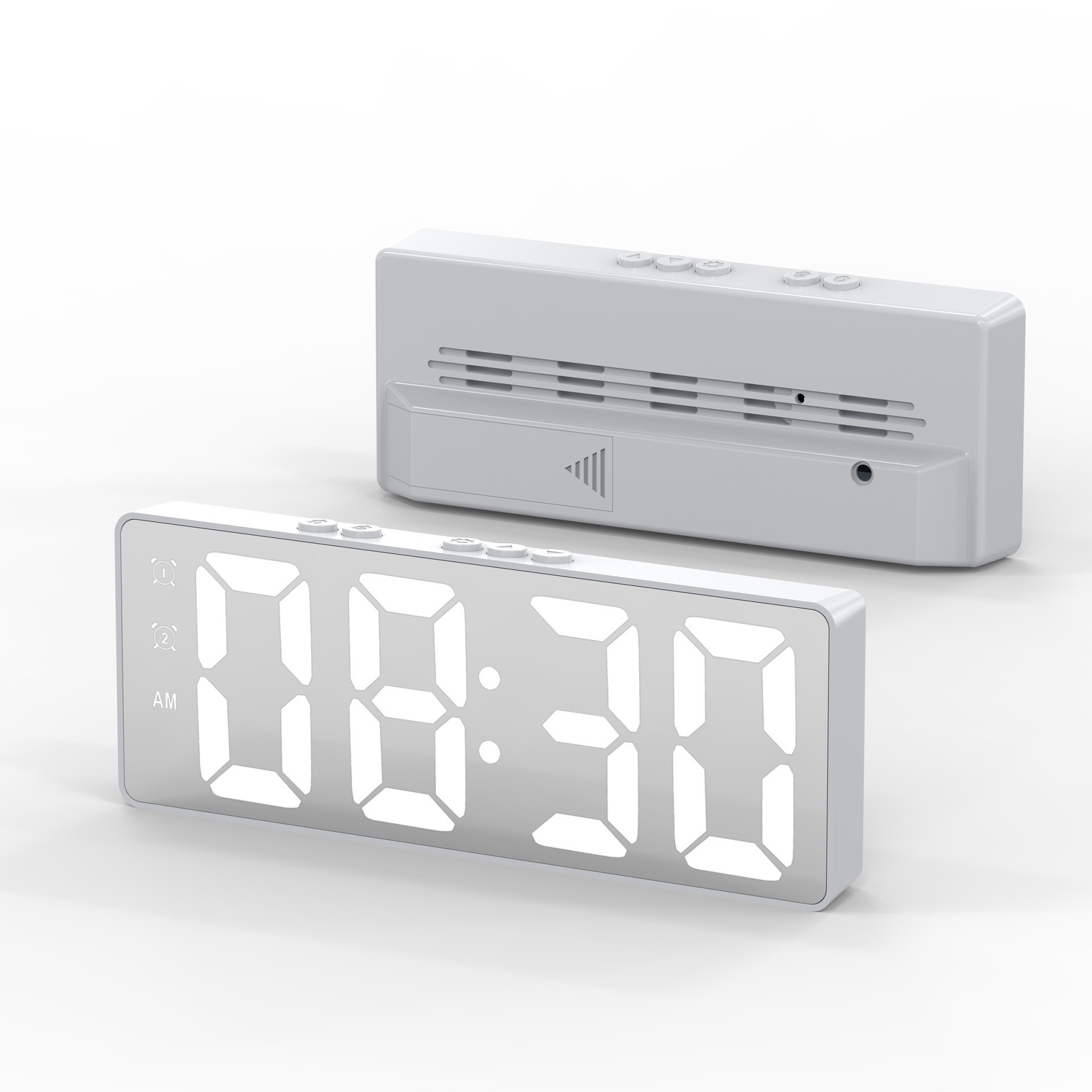 LED Mirror Electronic Alarm Clock USB Battery Dual Use Smart Voice Control Clock Student Special Alarm Clock