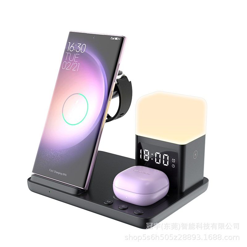 New multi-function night light wireless charger for Samsung watch Apple phone earphone wireless fast charging